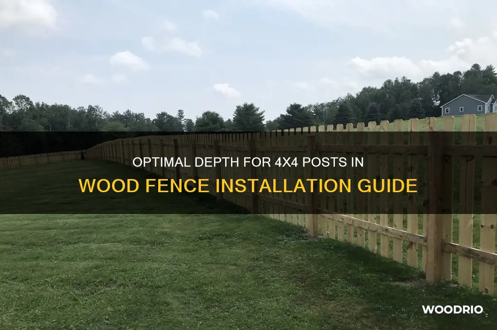 how deep is 4x4 post for wood fence