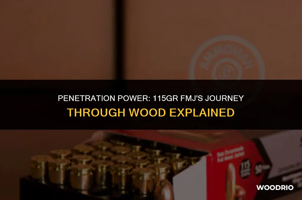 how deep will a 115gr fmj go in wood