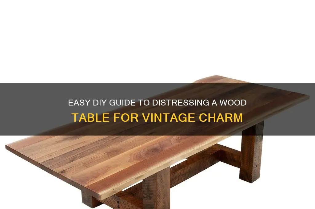 how do i distress a wood table