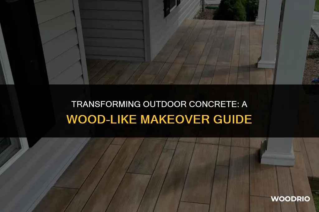 how do i make outsude concrete look like wood