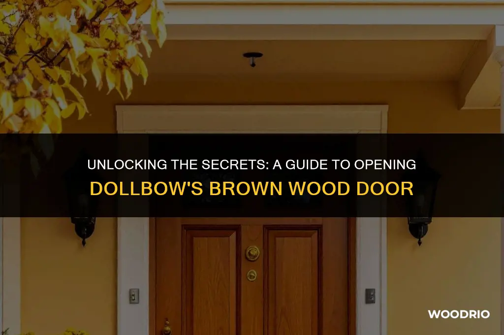 how do i open the brown wood door in dollbow