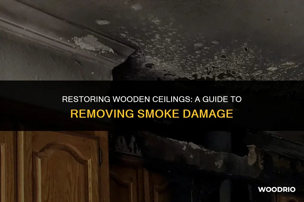 how do you clean a wooden ceiling that is smoked