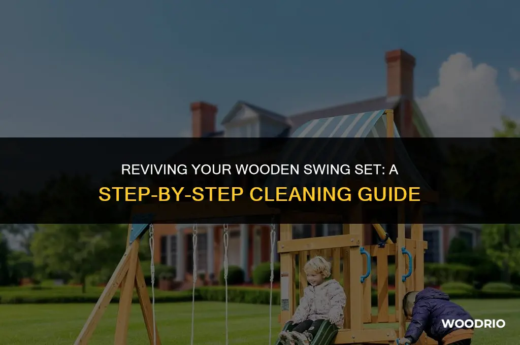how do you clean an old wooden swing set