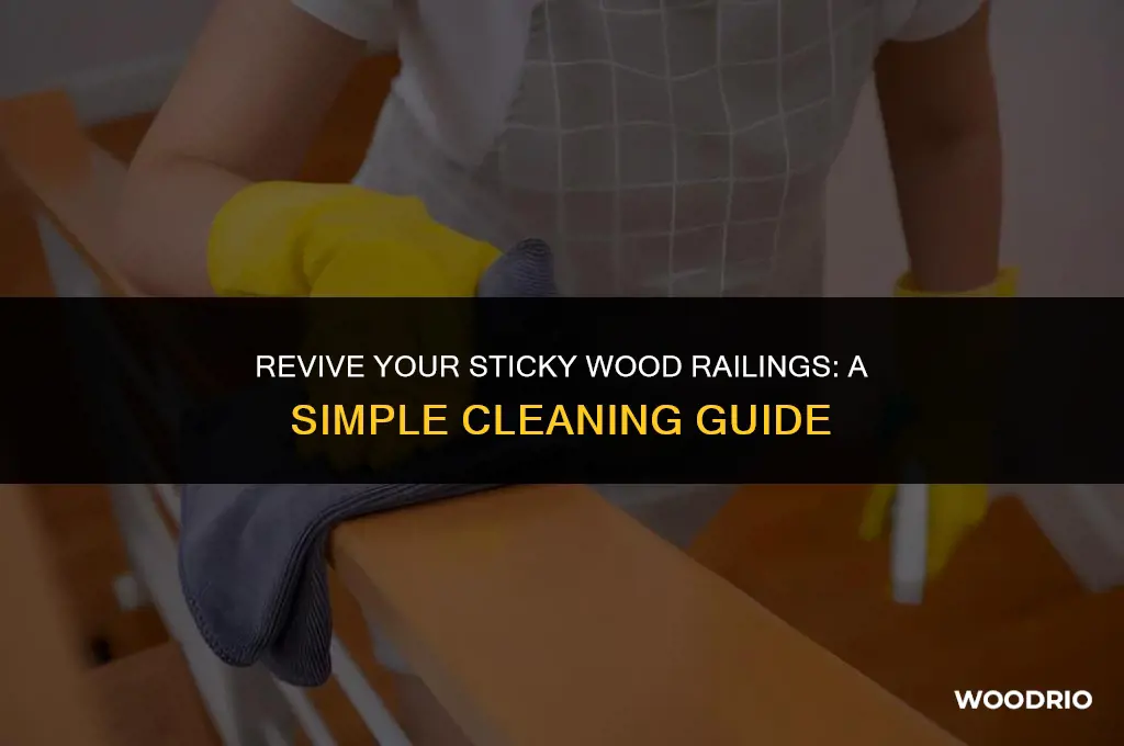 how do you clean sticky wood railings