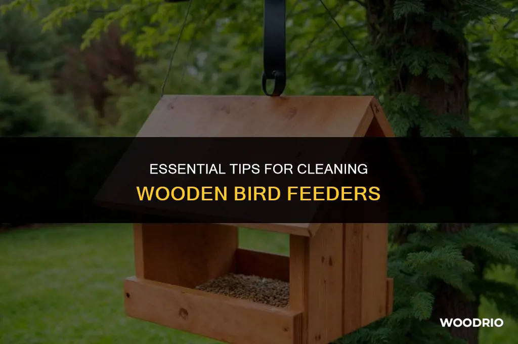 how do you clean wooden bird feeders