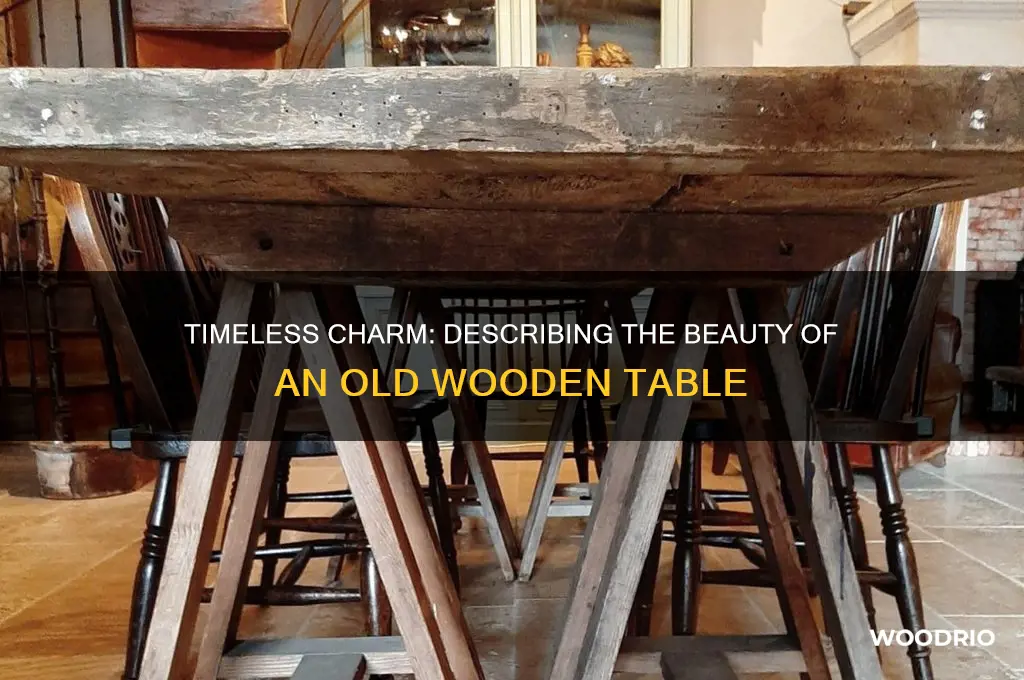how do you describe a old wooden table