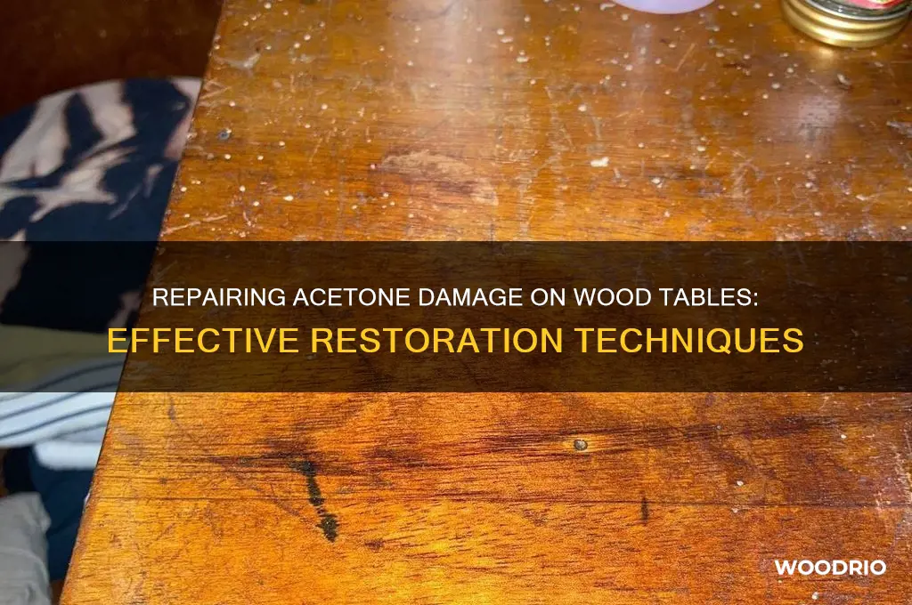 how do you fix acetone damage on a wood table