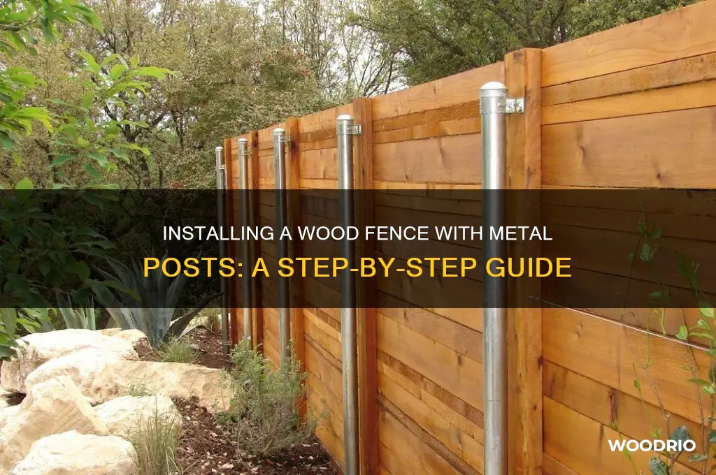 how do you install a wood fence with metal posts