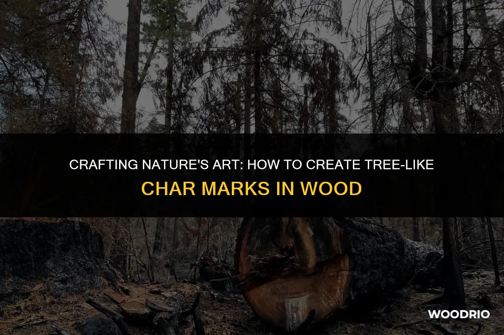 how do you make tree like char marks in wood