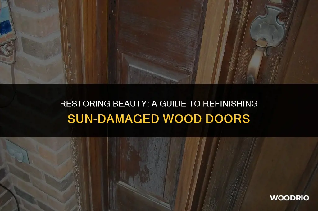 how do you refinish a sun damaged wood door