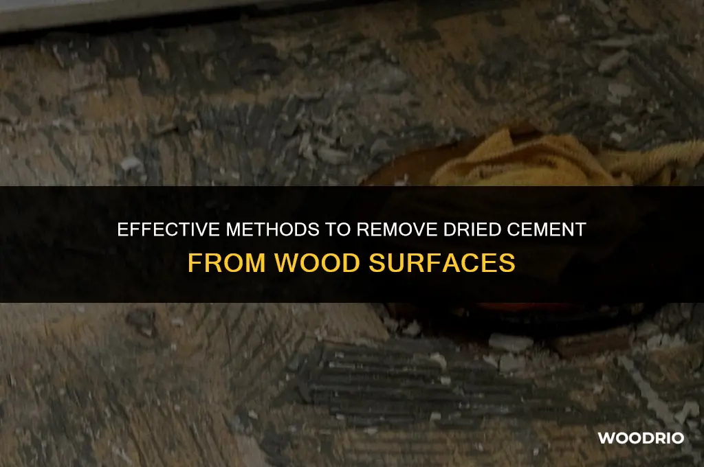 how do you remove dried cement from wood