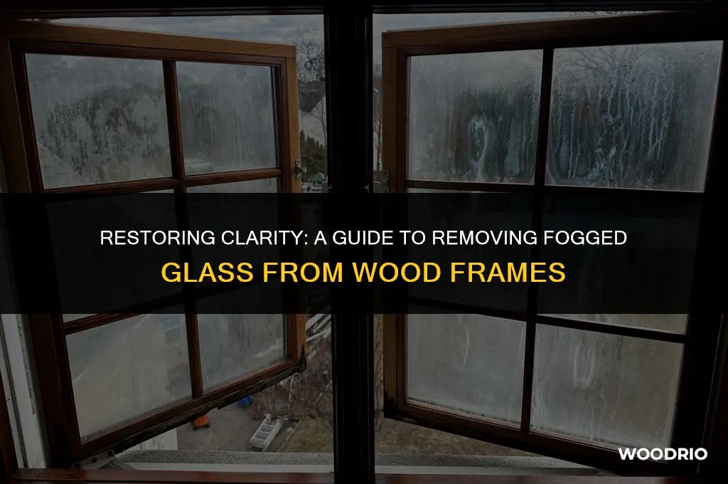 how do you remove fogged glass from wood frame