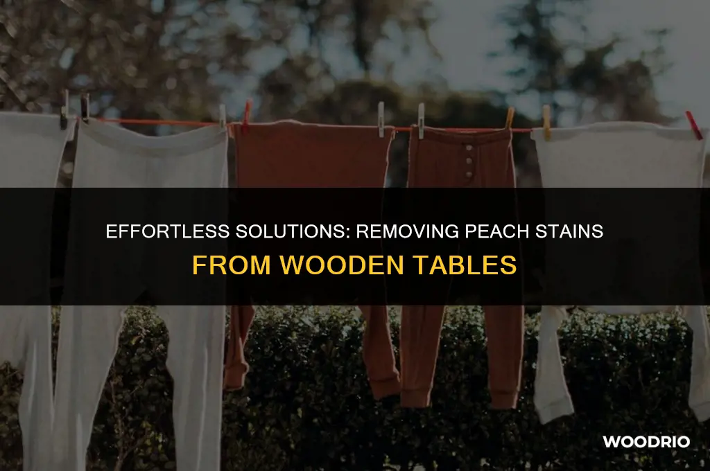 how do you remove peach stain from wooden table
