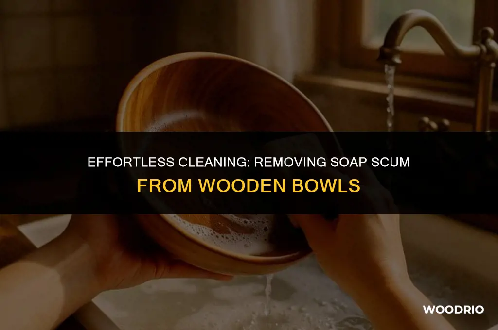 how do you remove soap scum from wooden bowls