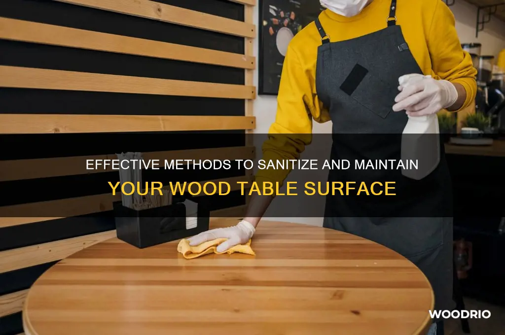 how do you sanitize a wood table