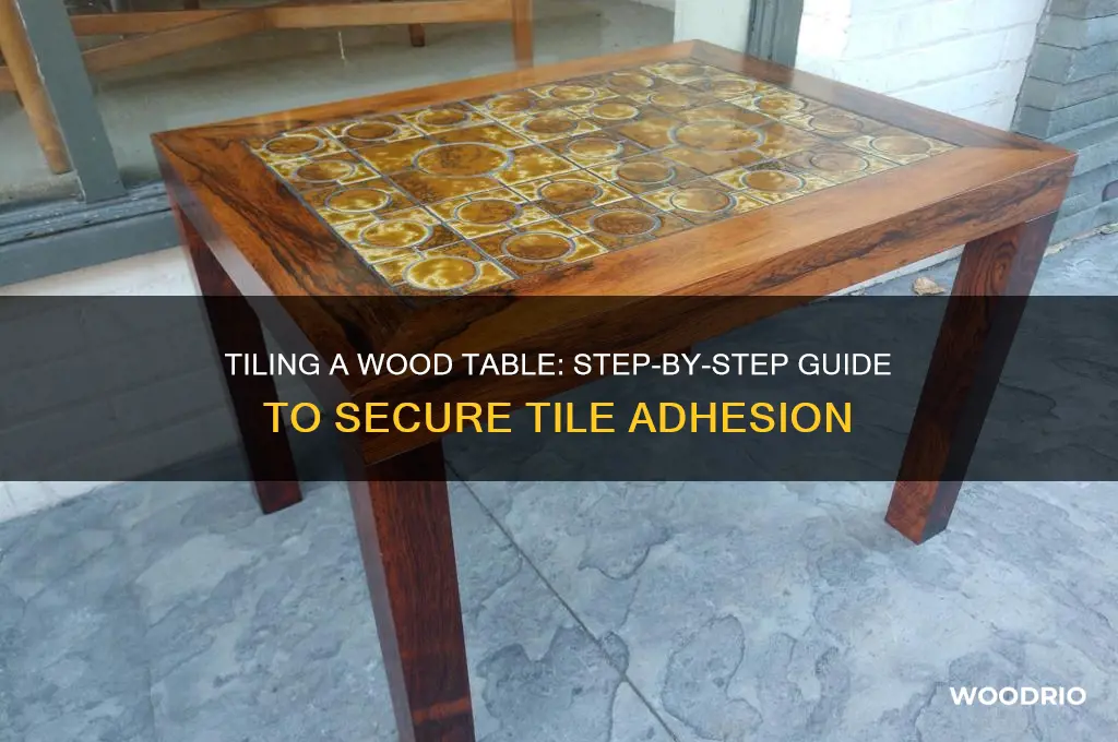 how do you stick tiles to a wood table