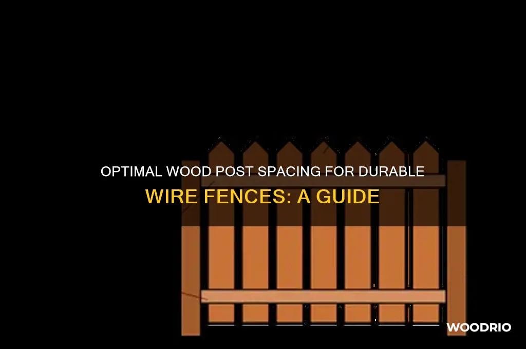 how far about should wood posts be on wire fence