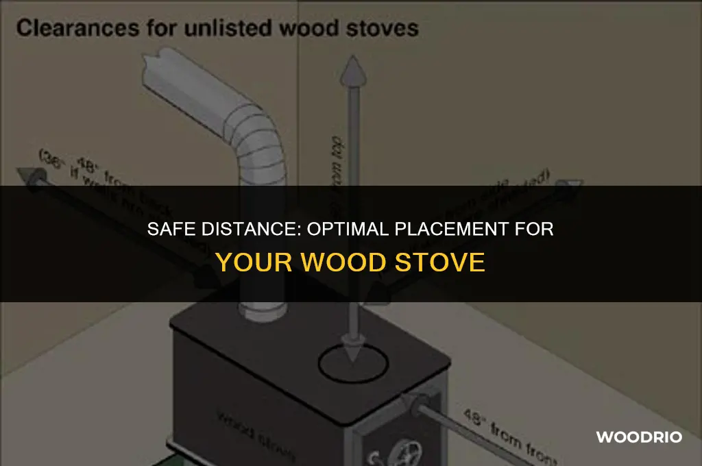 how far does a wood stove ashby off of wall