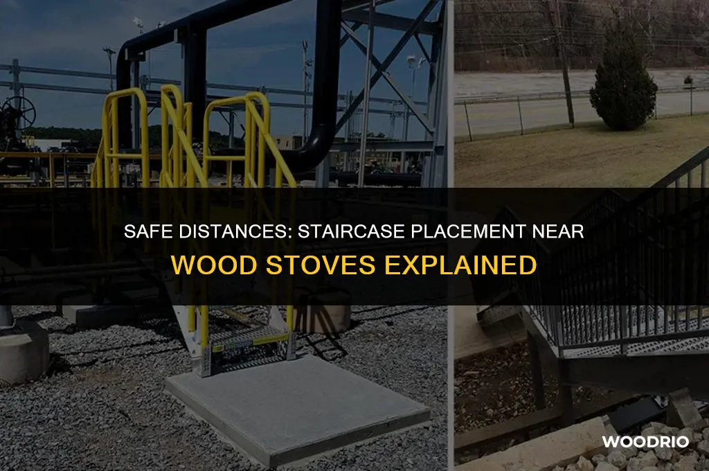 how far does staircase has to be from wood stove