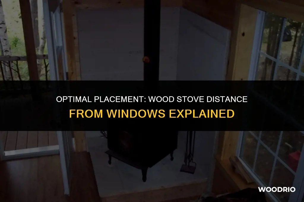 how far should a wood stove be from a window
