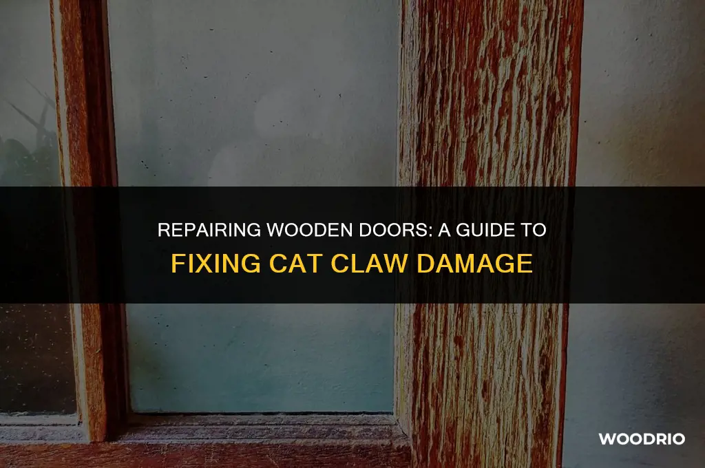how fix wooden door that cats have clawed