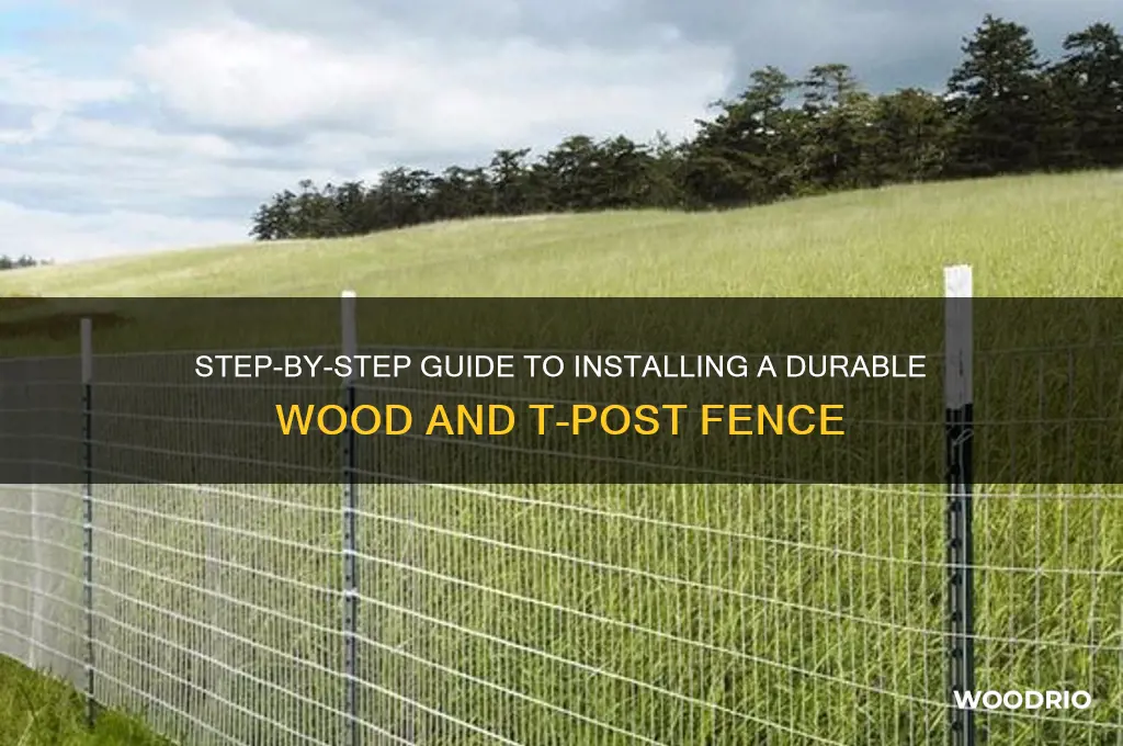 how instal a wood and t post fence