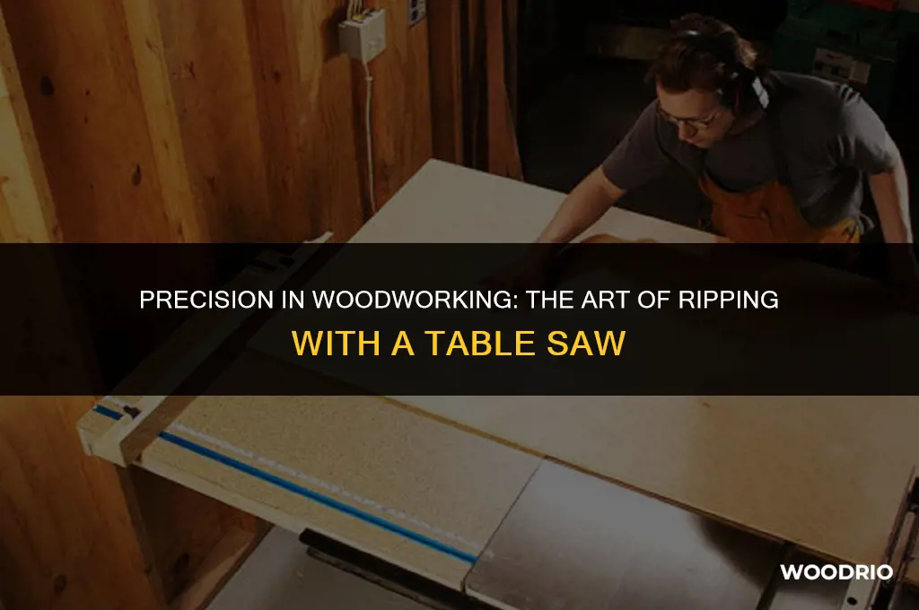 how is wood cut when ripping with a table saw