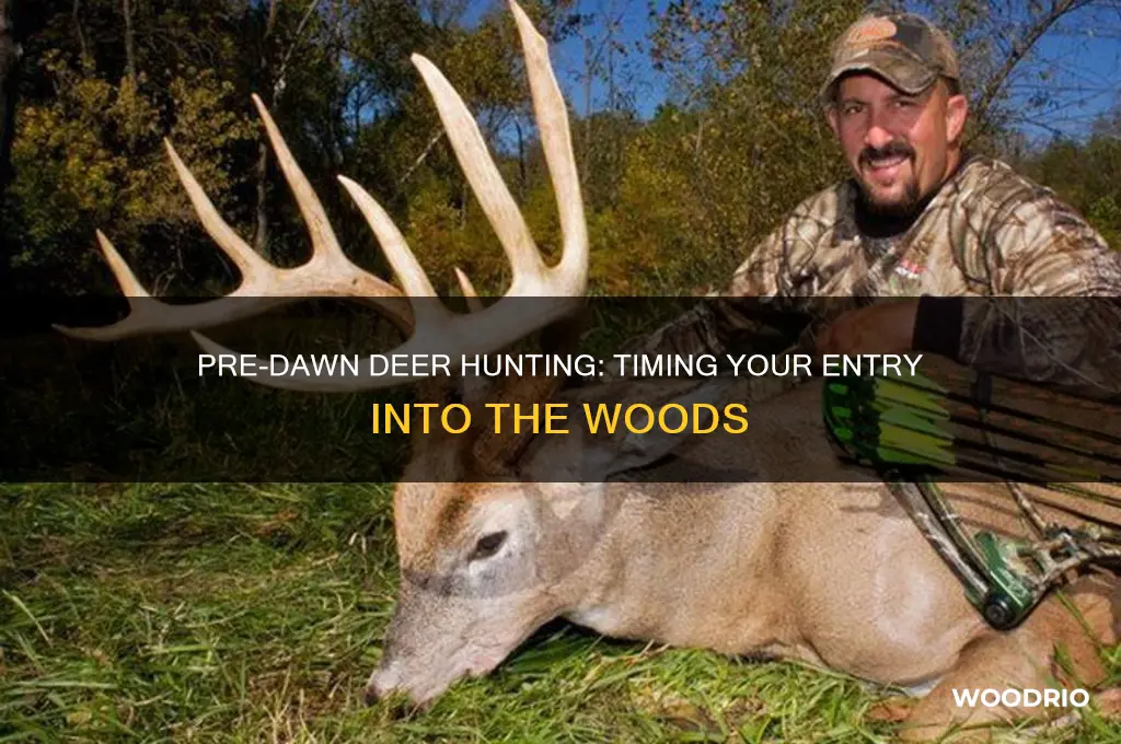 how long before daylight to be in woods for deer