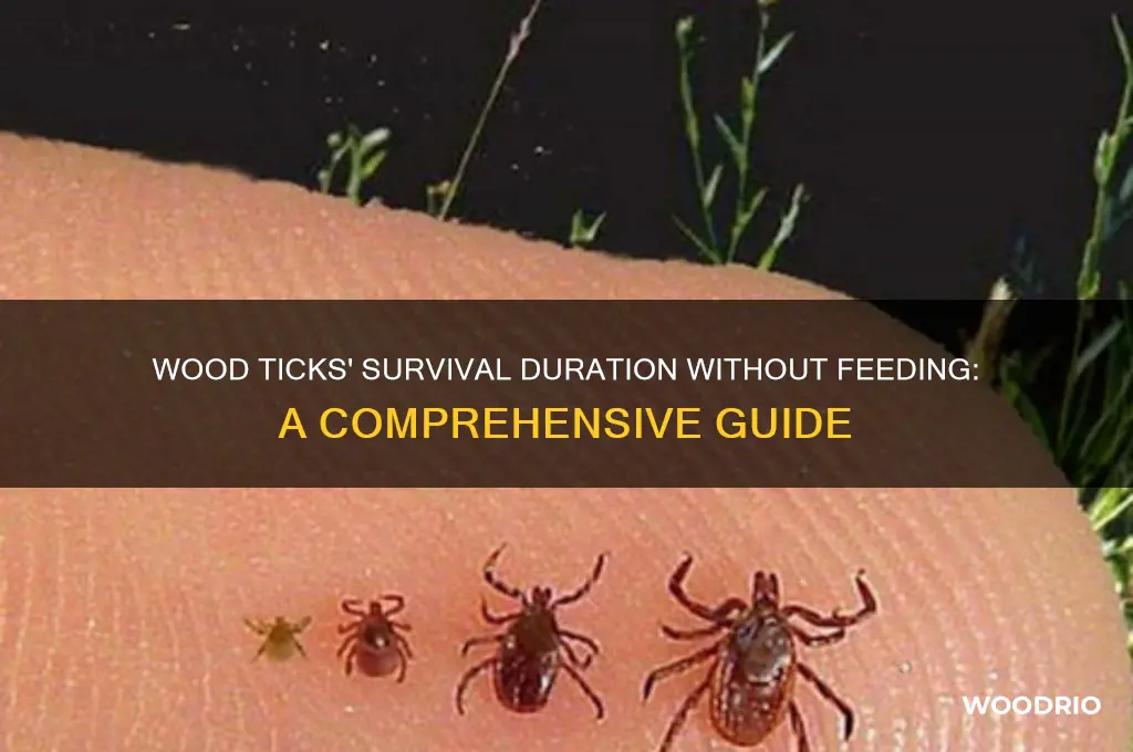how long do wood ticks live without feeding