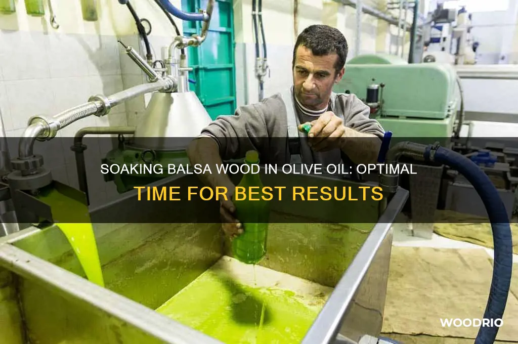 how long do you soak balsa wood in olive oil