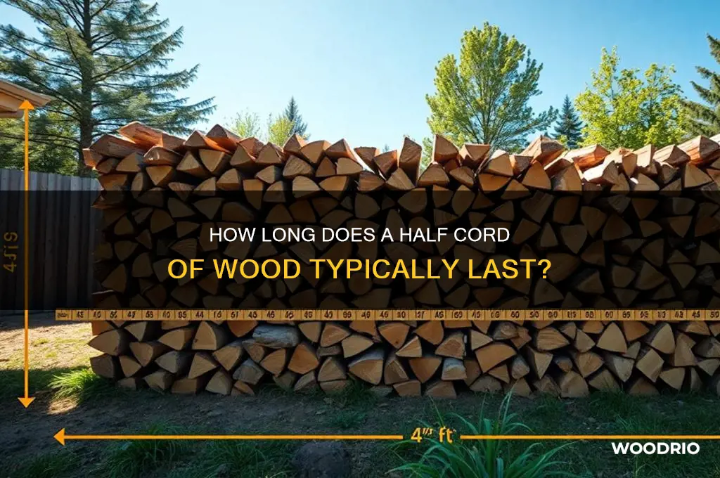 how long does a 1 2 cord of wood last
