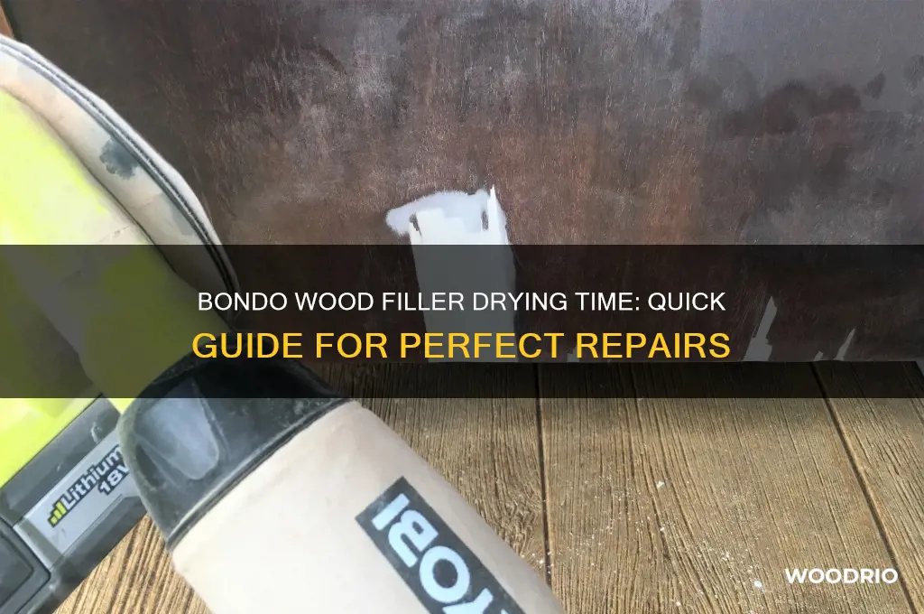 how long does bondo wood filler take to dry