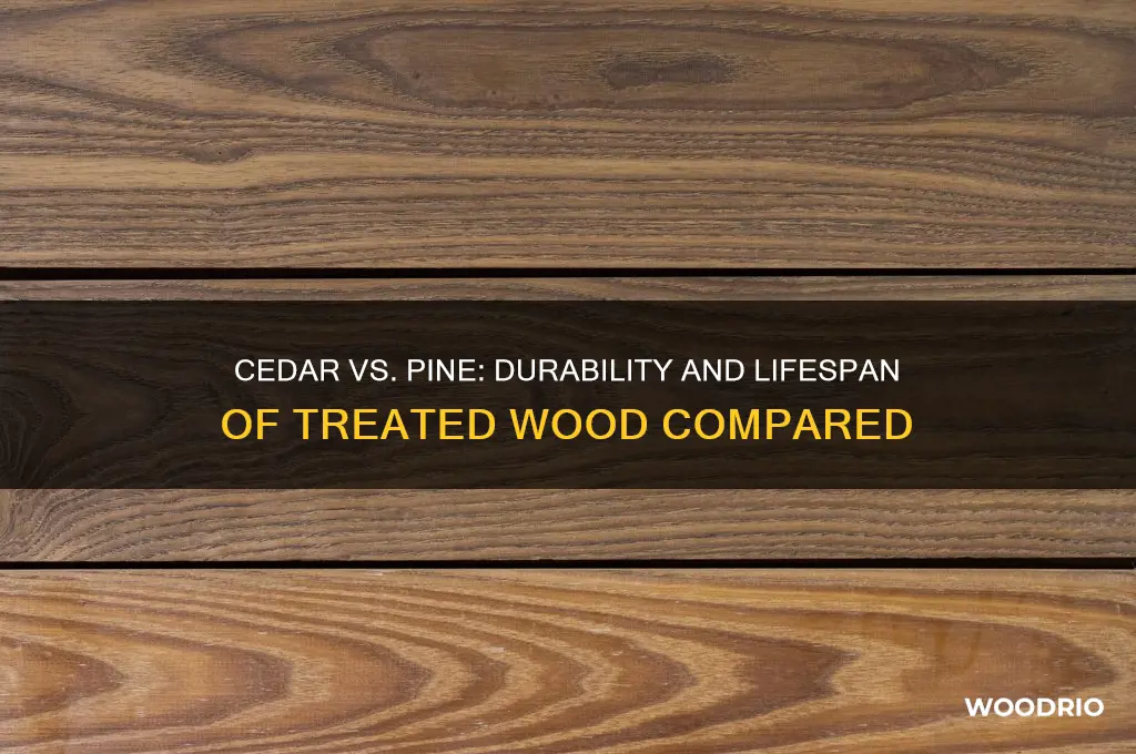 how long does cedar versus pine treated wood last