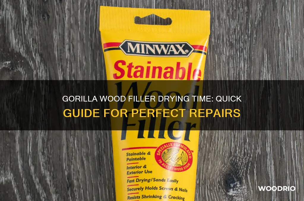 how long does gorilla wood filler take to dry