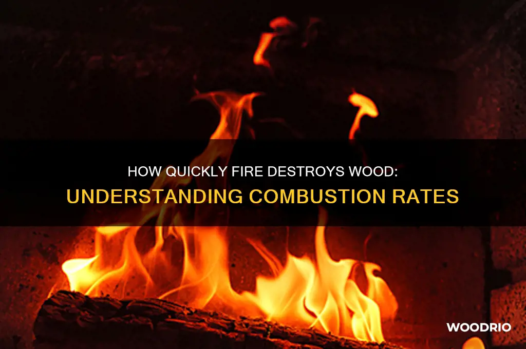 how long does it take fire to destroy wood