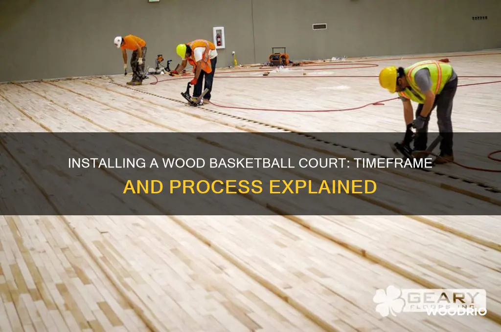 how long does it take to install wood basketball court