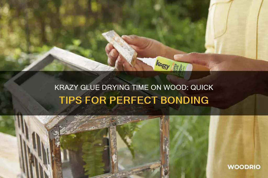 how long does krazy glue take to dry on wood