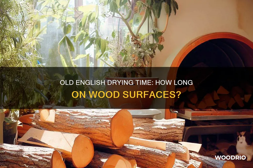 how long does old english take to dry on wood