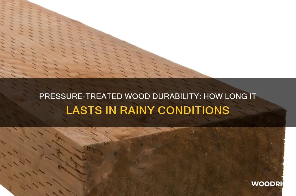 how long does pressure wood last in rain