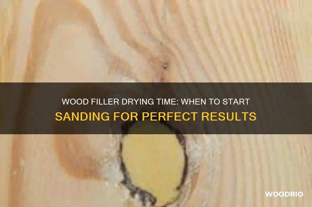 how long does wood filler need to dry before sanding