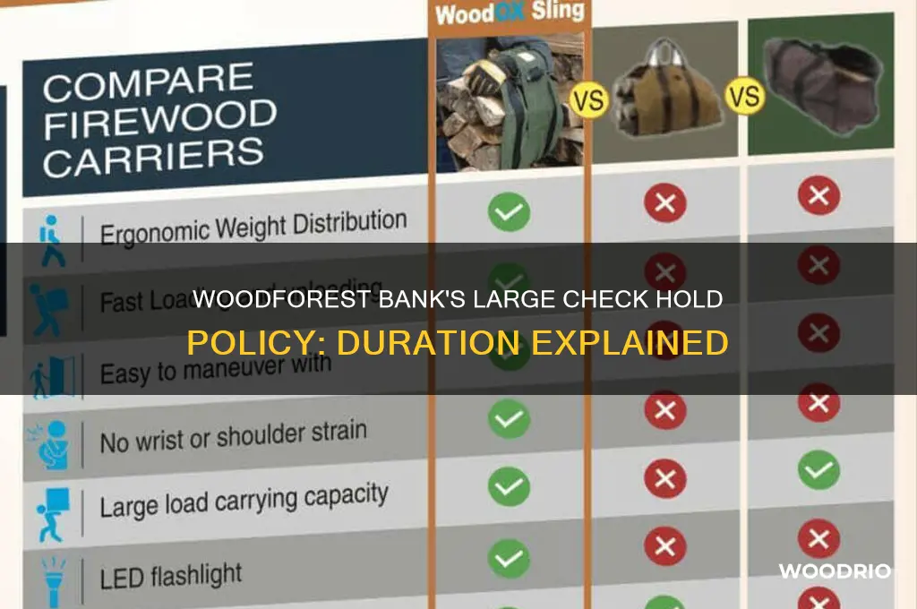 how long does wood forest bank hold large amount checks