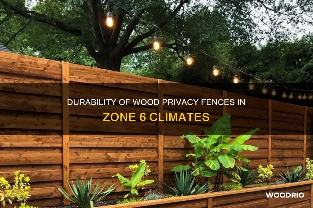 how long does wood privacy fence last in zone 6