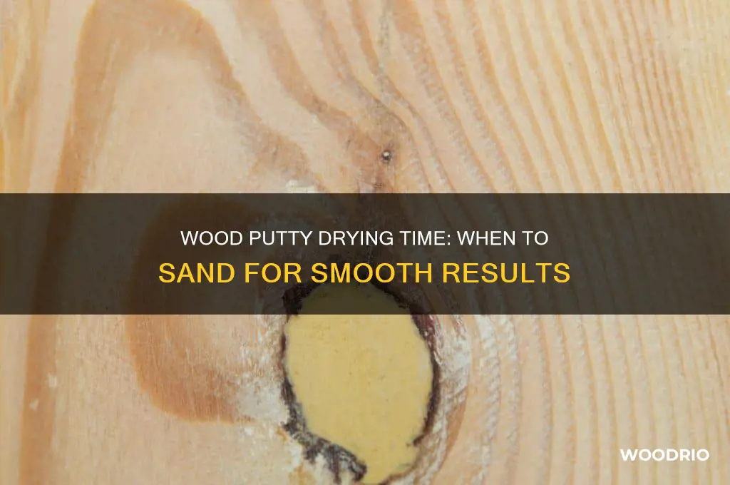 how long does wood putty take to dry before sanding