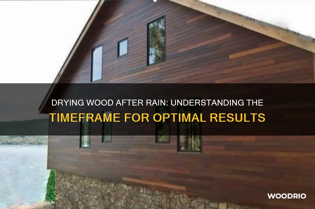 how long does wood take to dry from rain