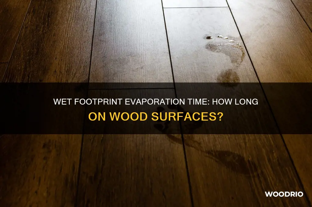 how long for a wet footprint to evaporate from wood