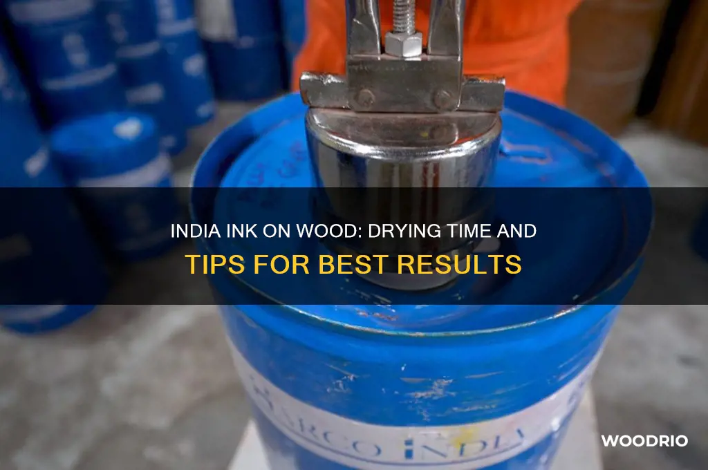 how long for india ink to dry on wood