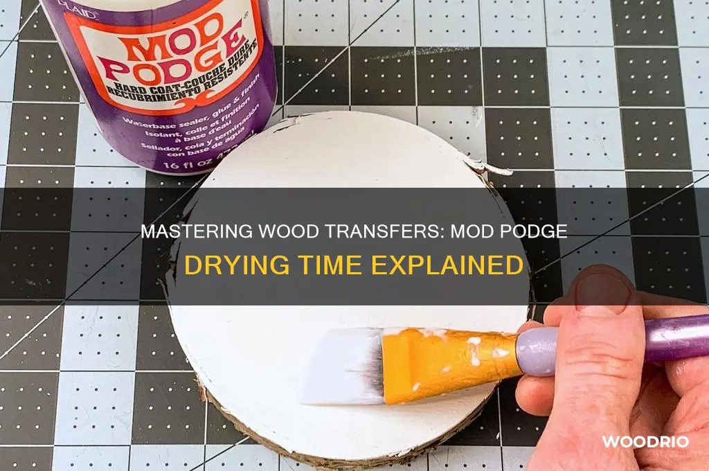 how long for mod podge to dry wood transfer