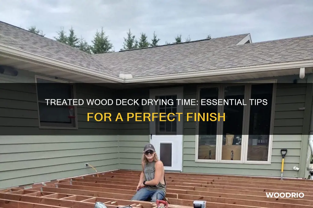 how long for treated wood deck to dry