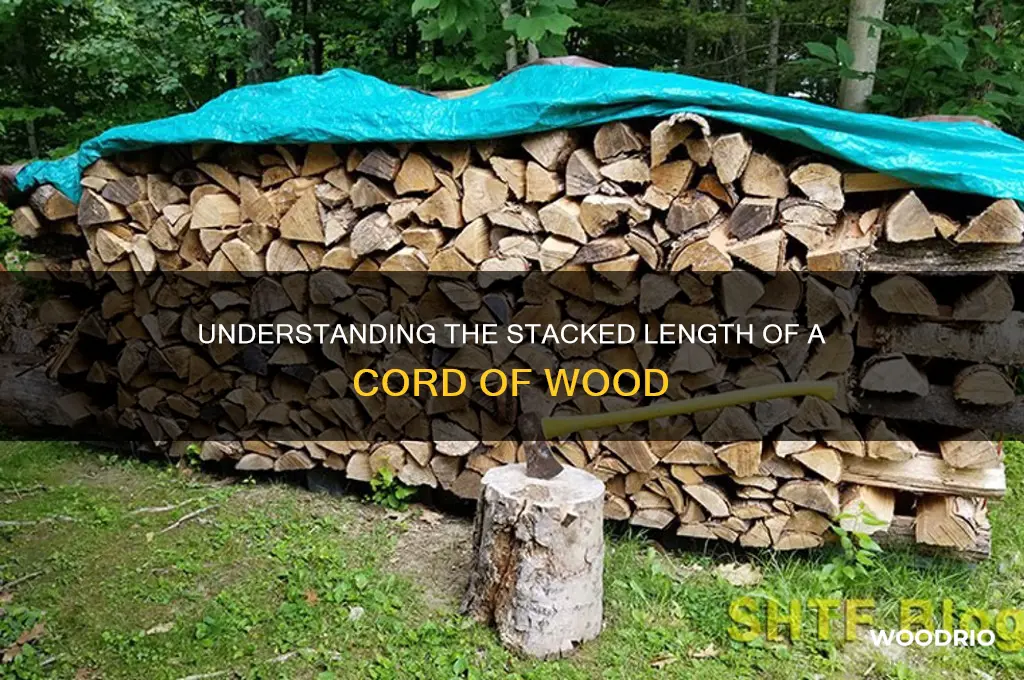 how long is a cord of wood stacked