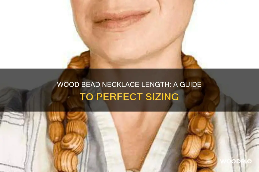 how long is a wood bead necklace